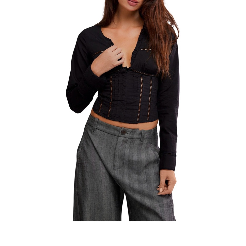 Free People
Frankie Long Sleeve Ladder
Stitch Corset Top-NWT-Size small - Picture 4 of 11